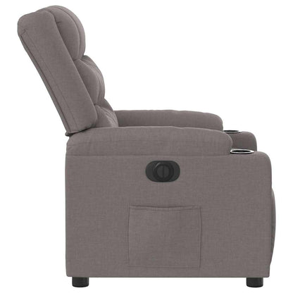 Elektrisk Massagefåtölj taupe Recliner tyg