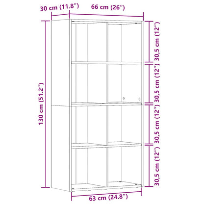 Bokhylla artisan ek 66x30x130 cm konstruerat trä