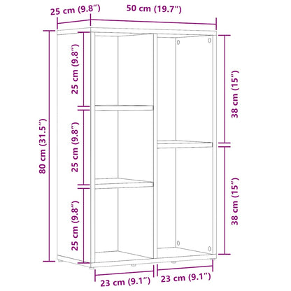 Bokhylla gammalt trä 45x25x80 cm konstruerat trä