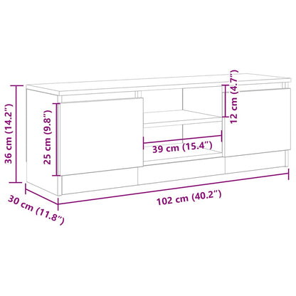 TV-möbel åldrat trä TV-bänk 102x30x36 cm