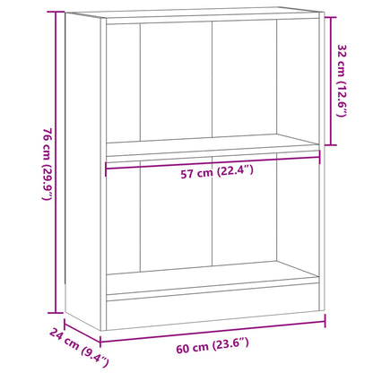 Kirjahylly vanhentunutta puuta 60x24x76 cm