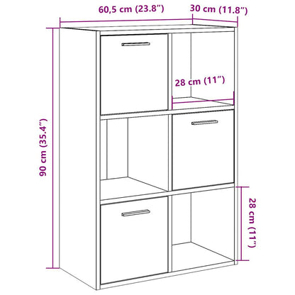 Kirjahylly vanhentunutta puuta 60,5x30x90 cm teknistä puuta