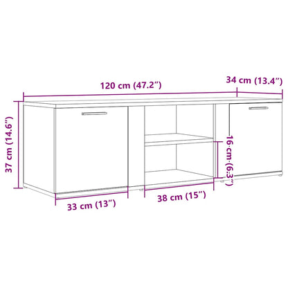 TV-möbel åldrat trä TV-bänk 120x34x37 cm