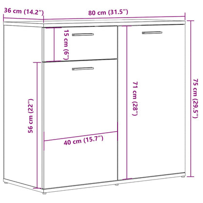 Skänk ek 80x36x75 cm