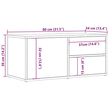 TV-möbel åldrat trä TV-bänk 80x34x35,5 cm