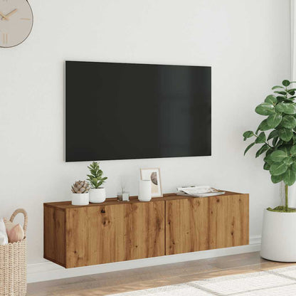 TV-möbel artisan ek 120x30x30 cm Väggmonterad TV-bänk Väggmonterad TV-skåp