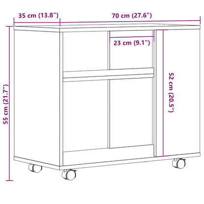 Sidobord åldrat trä 70x35x55 cm konstruerat trä