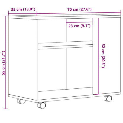 Sidobord artisan ek 70x35x55 cm konstruerat trä