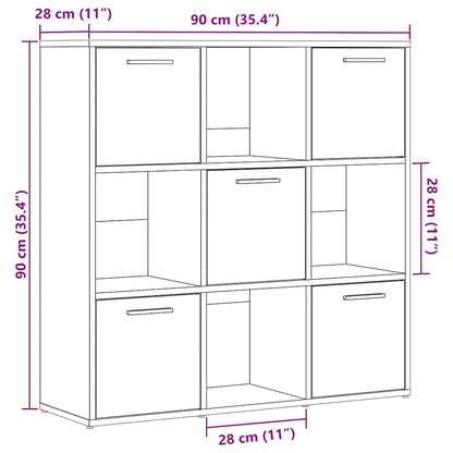 Bokhylla artisan ek 90x28x90 cm konstruerat trä