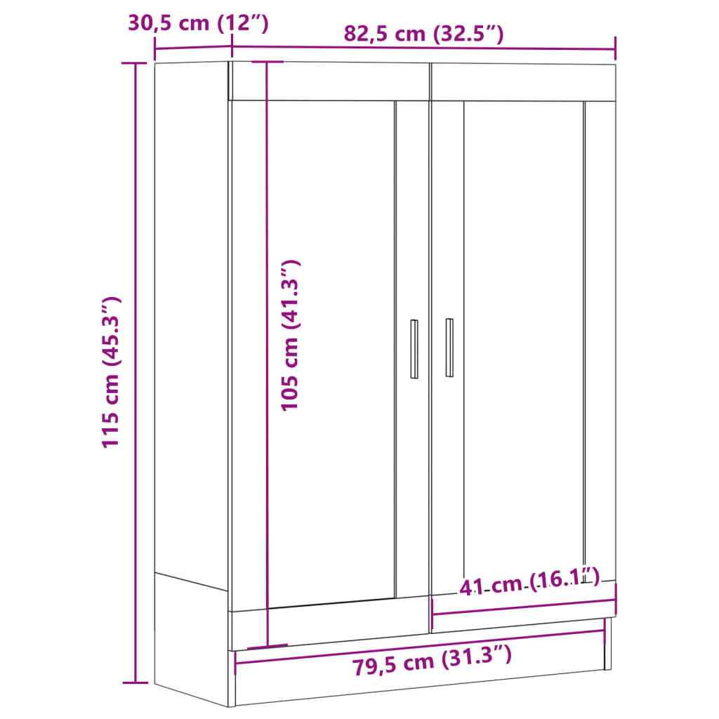 Kirjahylly Kirjahylly vanhentunutta puuta 82,5x30,5x115 cm