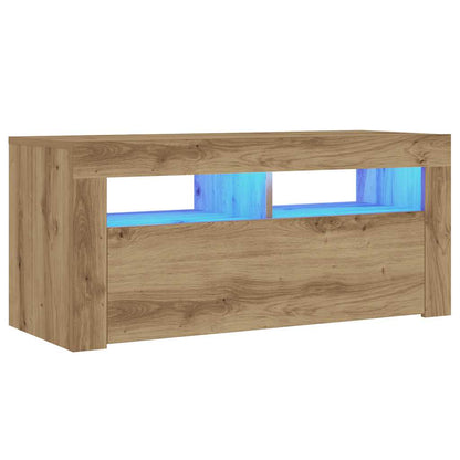 TV-möbel artisan ek TV-bänk med LED-lampor 90x35x40 cm