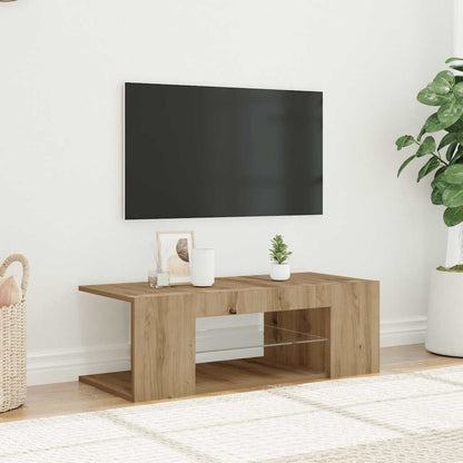 TV-möbel artisan ek TV-bänk med LED-lampor 90x39x30 cm