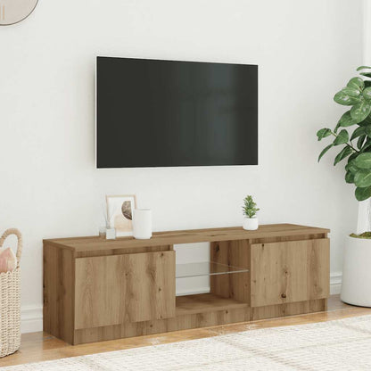 TV-möbel artisan ek TV-bänk med LED-lampor 120x30x36 cm