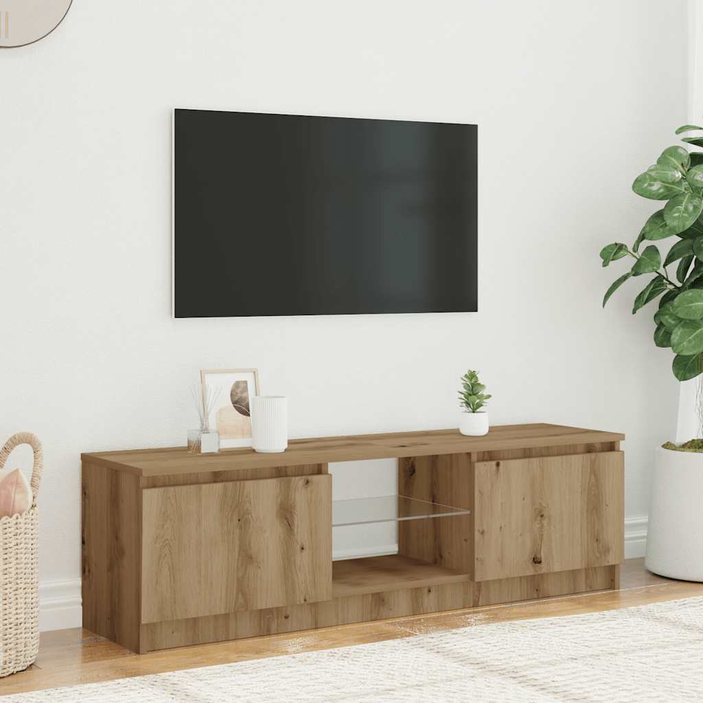 TV-möbel artisan ek TV-bänk med LED-lampor 140x40x35,5cm