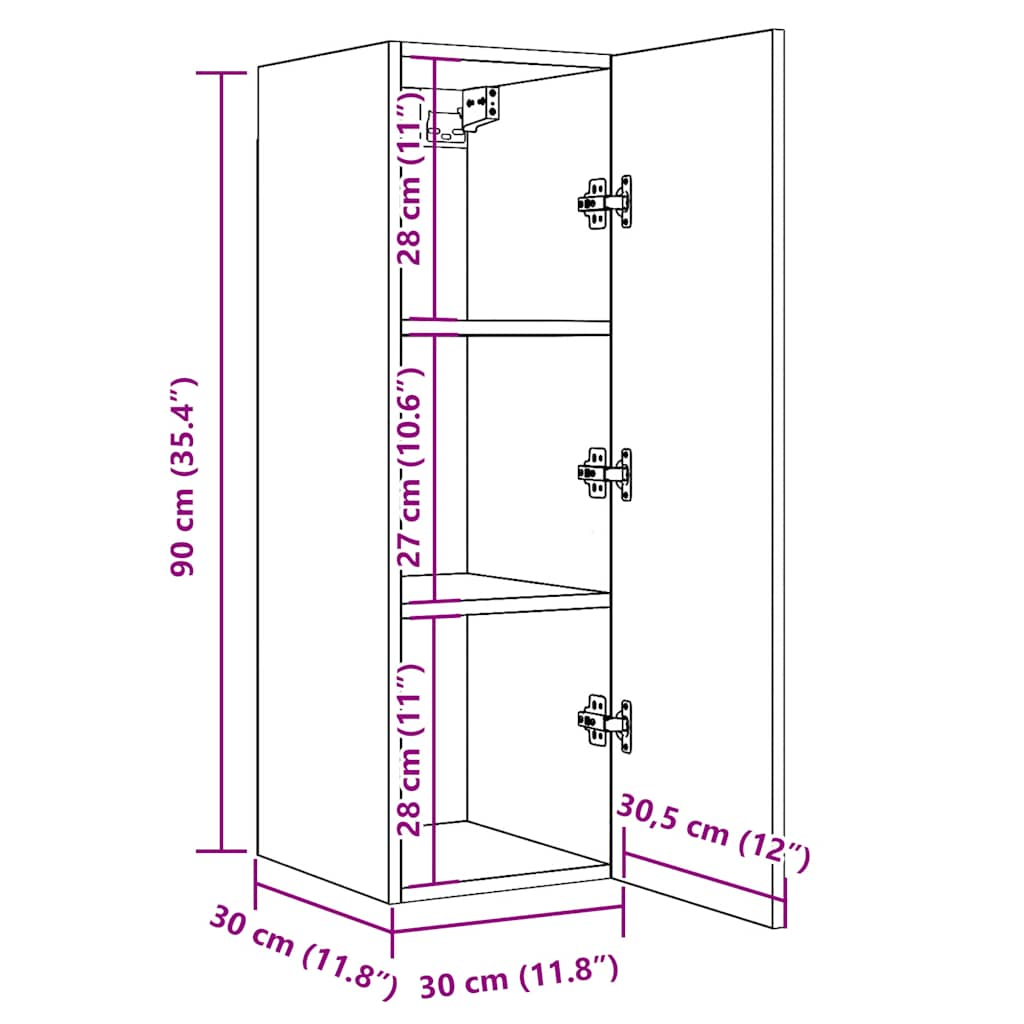 Tv-bänk artisan ek 30,5x30x90 cm konstruerat trä