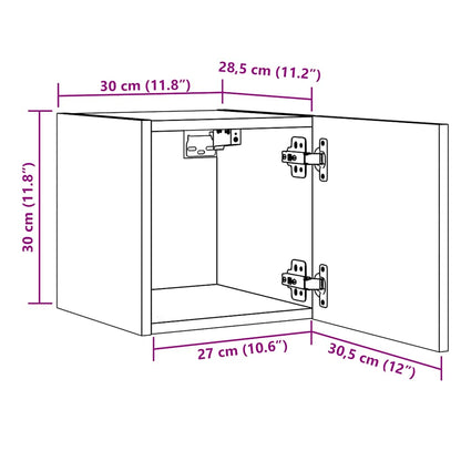 TV-möbel åldrat trä 30,5x30x30 cm Väggmonterat TV-bänk