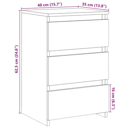 Sängbord artisan ek 40x35x62,5 cm konstruerat trä