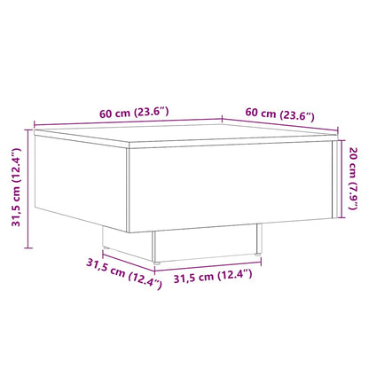 Soffbord åldrat trä 60x60x31,5 cm konstruerat trä