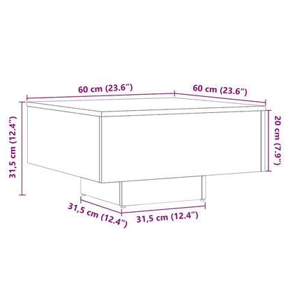 Soffbord artisan ek 60x60x31,5 cm konstruerat trä