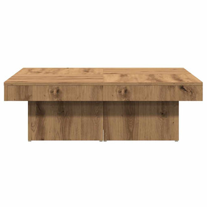 Soffbord artisan ek 90x90x28 cm konstruerat trä