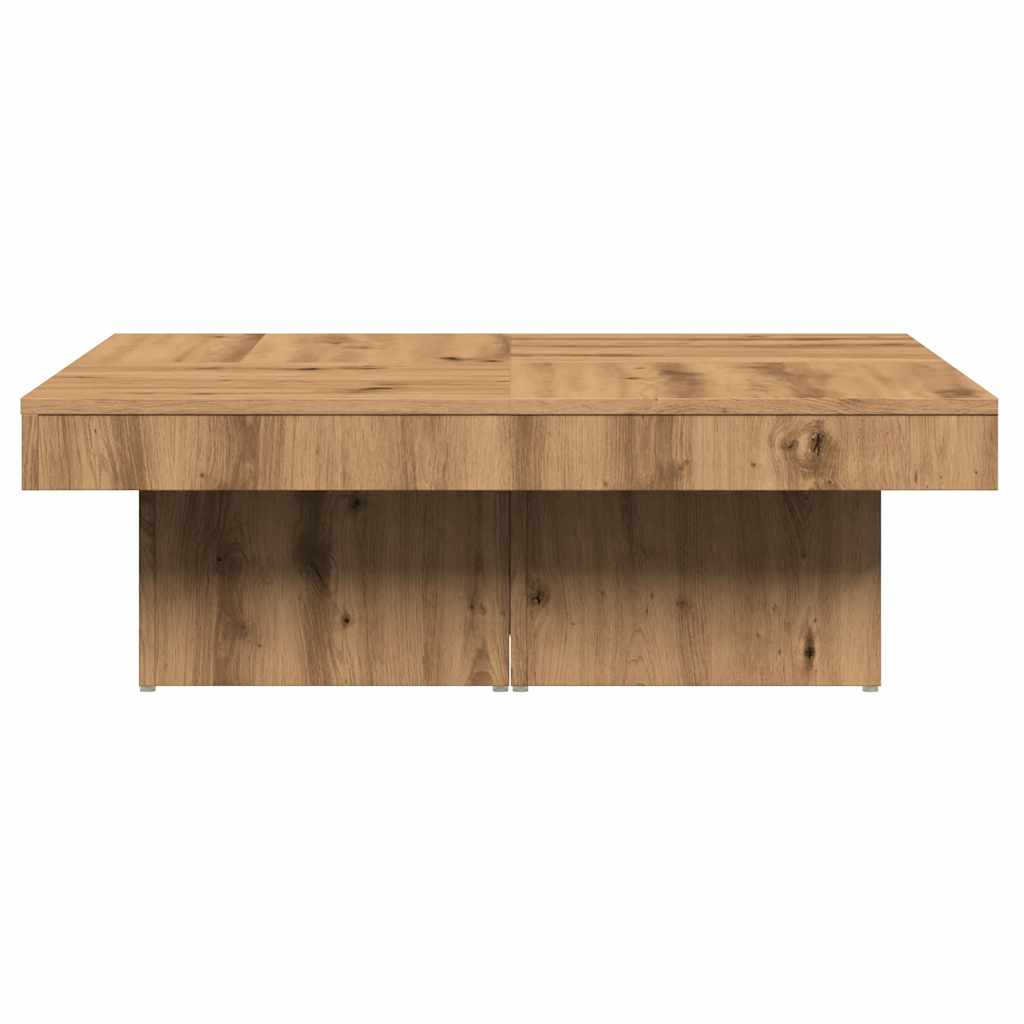 Soffbord artisan ek 90x90x28 cm konstruerat trä