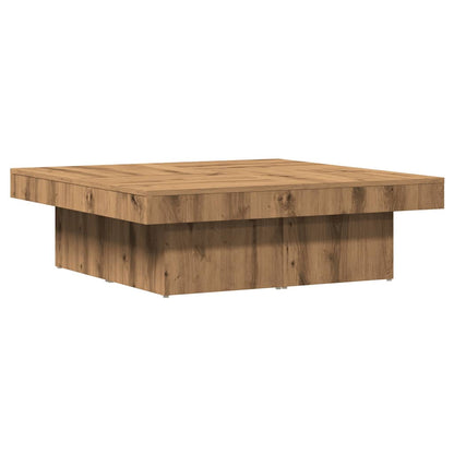 Soffbord artisan ek 90x90x28 cm konstruerat trä