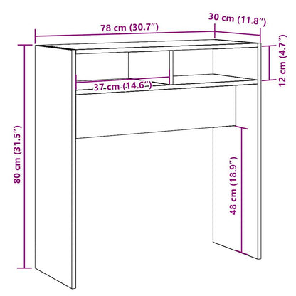 Konsolipöytä vanhentunutta puuta 78x30x80 cm teknistä puuta