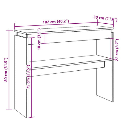 Avlastningsbord konsolbord åldrat trä 80x30x102 cm