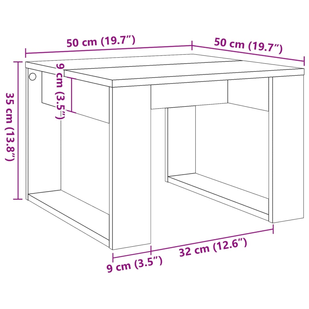 Sidobord ek 50x50x35 cm