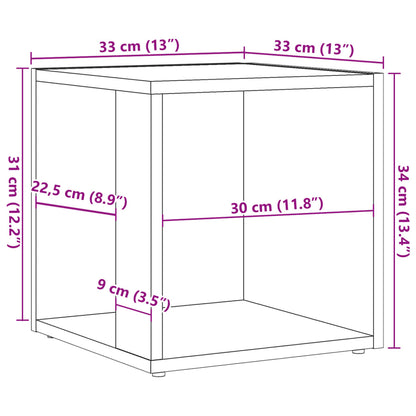 Sidobord åldrat trä 33x33x34 cm