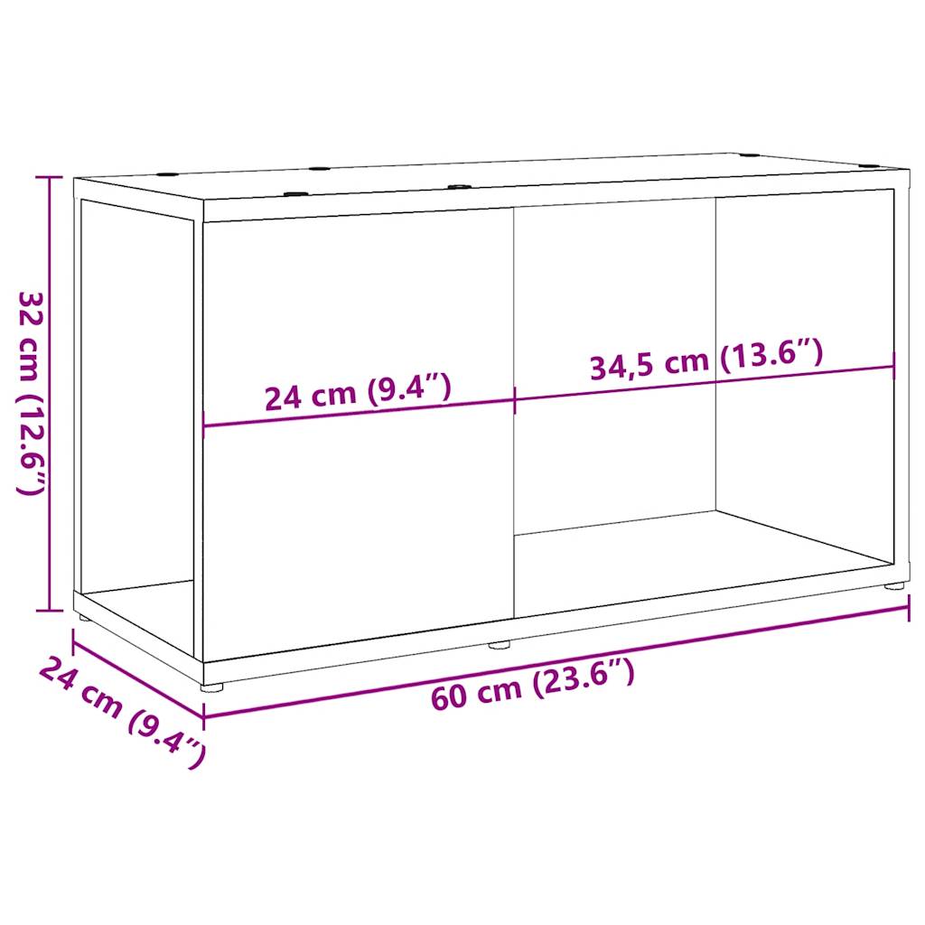 TV-möbel åldrat trä TV-bänk 60x24x32 cm