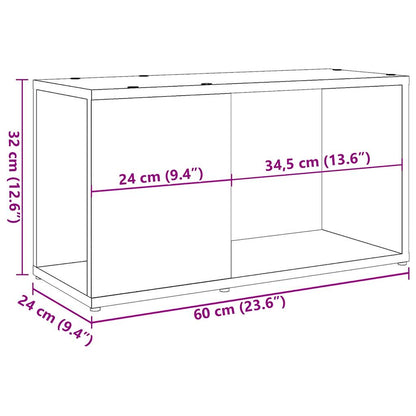 TV-möbel åldrat trä TV-bänk 60x24x32 cm