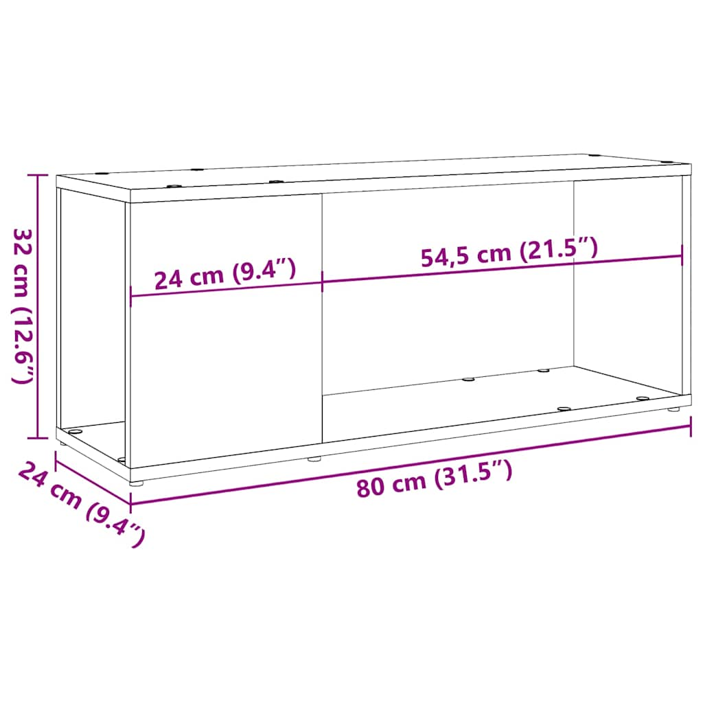 TV-bänk gammalt trä 80x24x32cm konstruerat trä