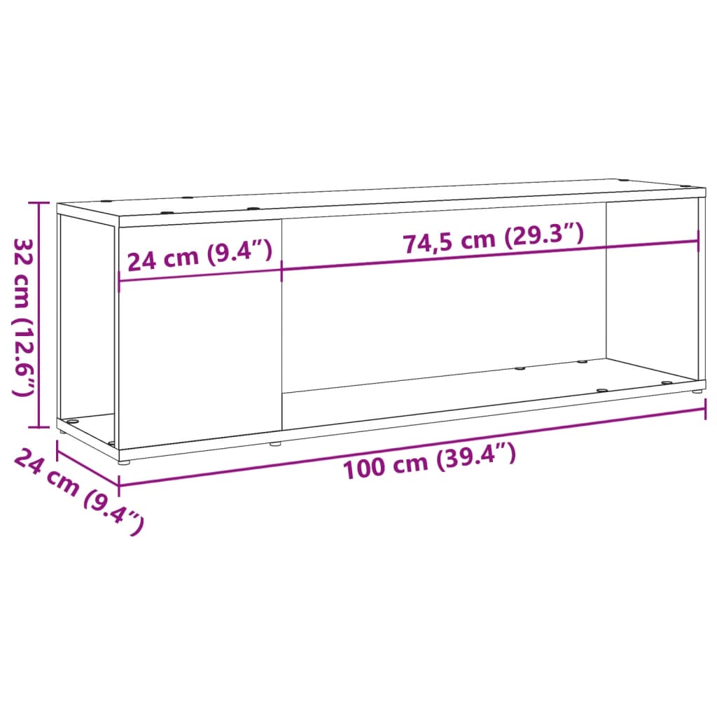 TV-möbel artisan ek TV-bänk 100x24x32 cm