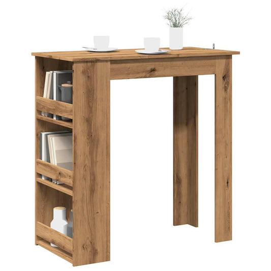 Barbord bistrobord artisan ek med förvaringshyllor 102x50x103,5 cm