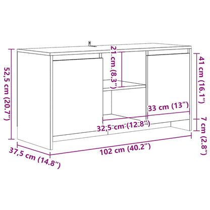 TV-möbel åldrat trä TV-bänk 102x37,5x52,5 cm