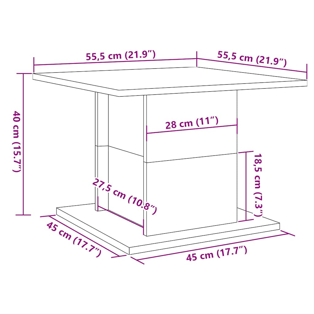 Soffbord artisan ek 55,5x55,5x40 cm