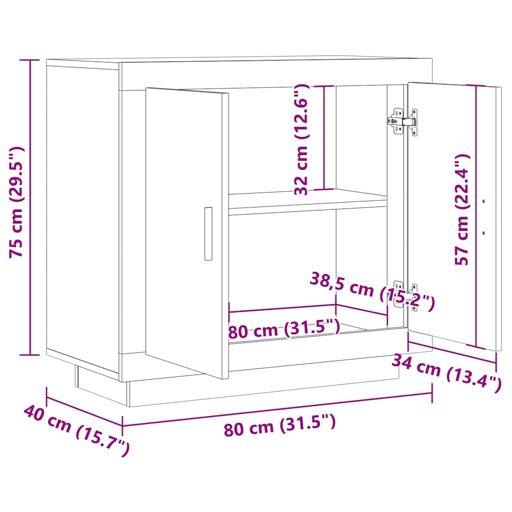 Skänk ek 80x40x75 cm