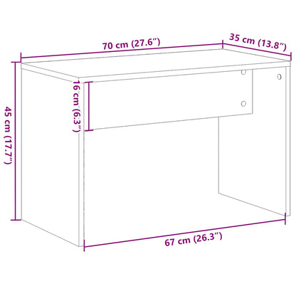 Sminkpall åldrat trä 70x35x45 cm konstruerat trä