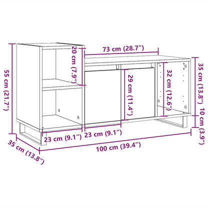 TV-möbel åldrat trä TV-skåp 100x35x55 cm