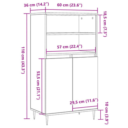 Skåp ek 60x36x110 cm