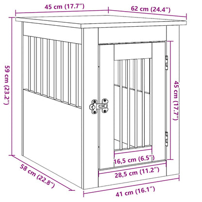 Hundkoja betonggrå 45x62x59 cm konstruerat trä