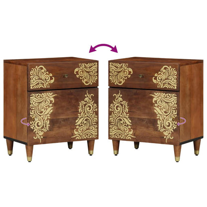 Sängbord Nattduksbord Honungsbrun 50 x 33 x 60 cm massivt mangoträ