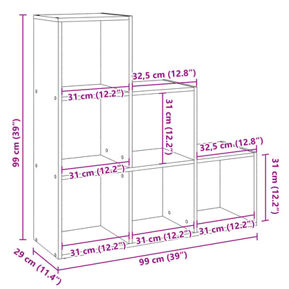 Kirjahylly/tilanjakaja 3 hyllyä valkoinen 99x29x99cm puutavara