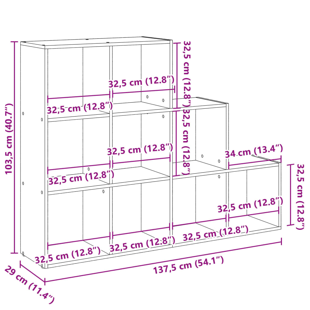 Bokhylla svart Rumsavdelare 3 hyllor 137,5x29x103,5cm