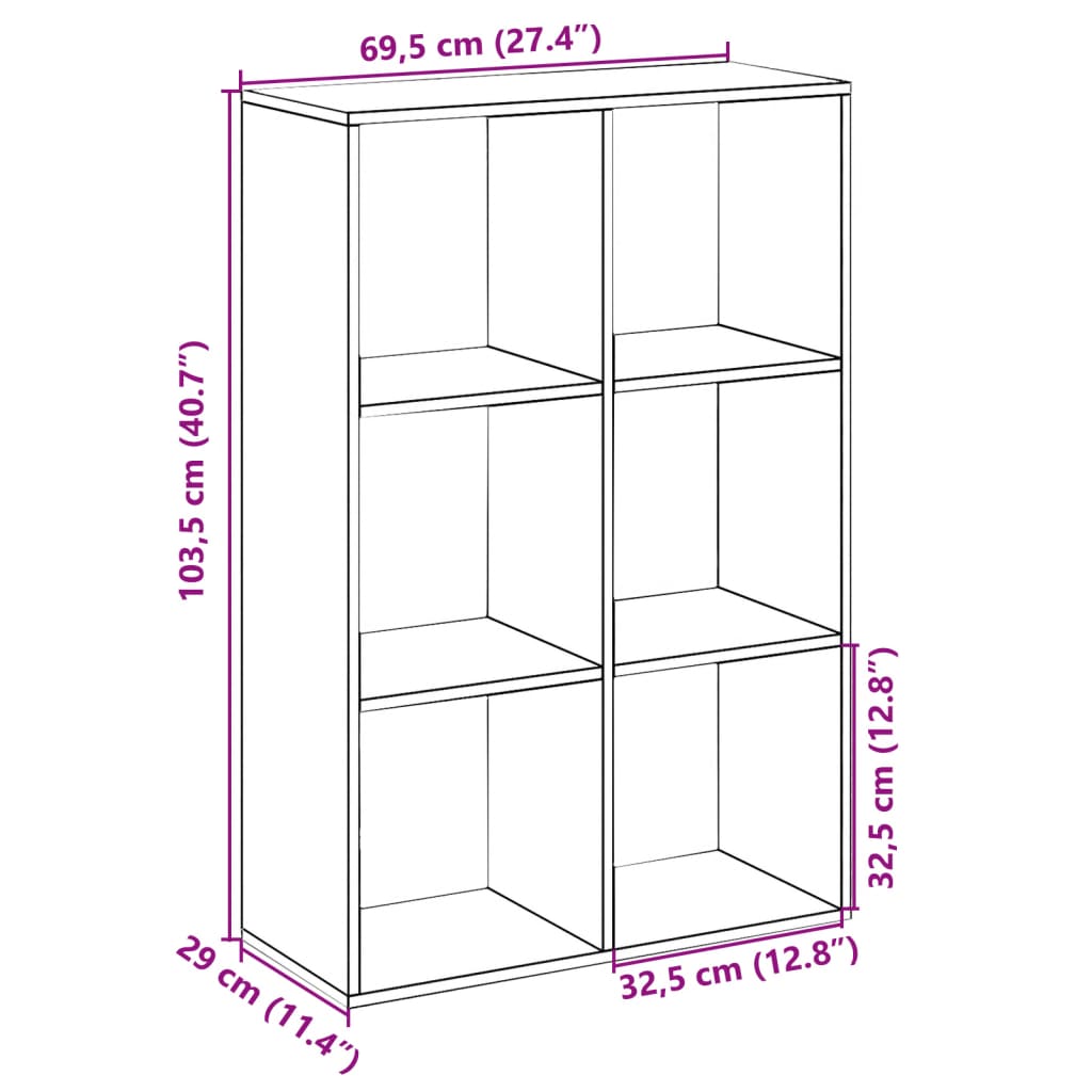 Bokhylla ek Rumsavdelare 69,5x29x103,5 cm