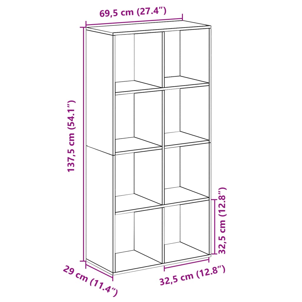 Kirjahylly/tilanjakaja musta 69,5x29x137,5 cm