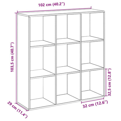 Kirjahylly/tilanjakaja musta 102x29x103,5 cm puutavaraa