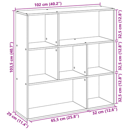 Kirjahylly/tilanjakaja musta 102x29x103,5 cm puutavaraa