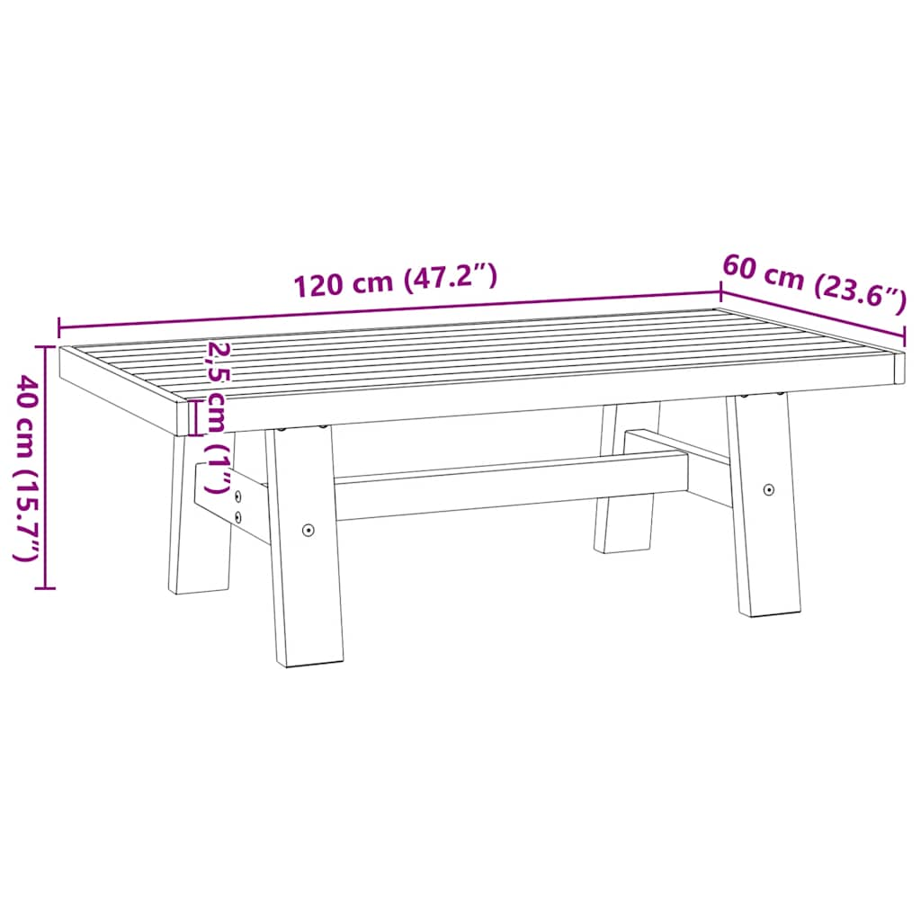 Soffbord natur massiv furu NOAIN A-formade ben 120x60x40 cm